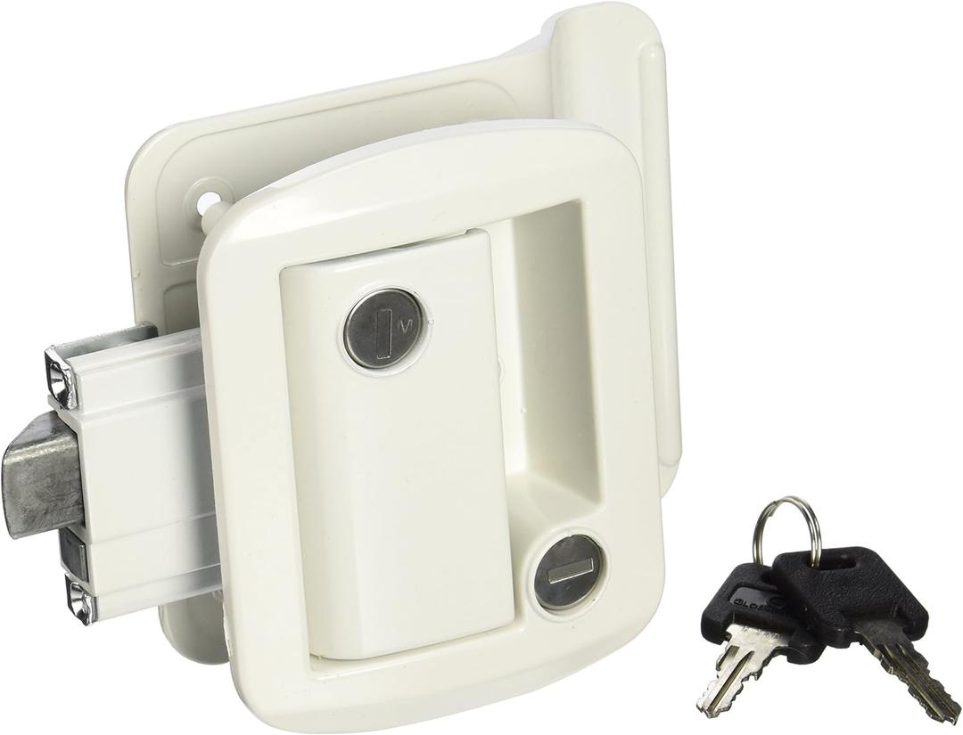 AP Products 013-571 White Global Travel Trailer Entrance Lock Set
