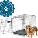 Carlson Pet Products SECURE AND FOLDABLE Single Door Metal Dog Crate, Small, 24.0"L x 18.0"W x 19.0"H