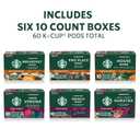 Starbucks K-Cup Coffee Pods, Starbucks Blonde, Medium and Dark Roast Hot or Iced Coffee, Variety Pack, 60 Keurig Pods (EXP 06/28/26)