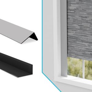 Light Blocking Strips, Black Lining Light Blockers for Window Shades and Blinds, Blackout Side Tracks for Bedroom Grey 2 Pcs