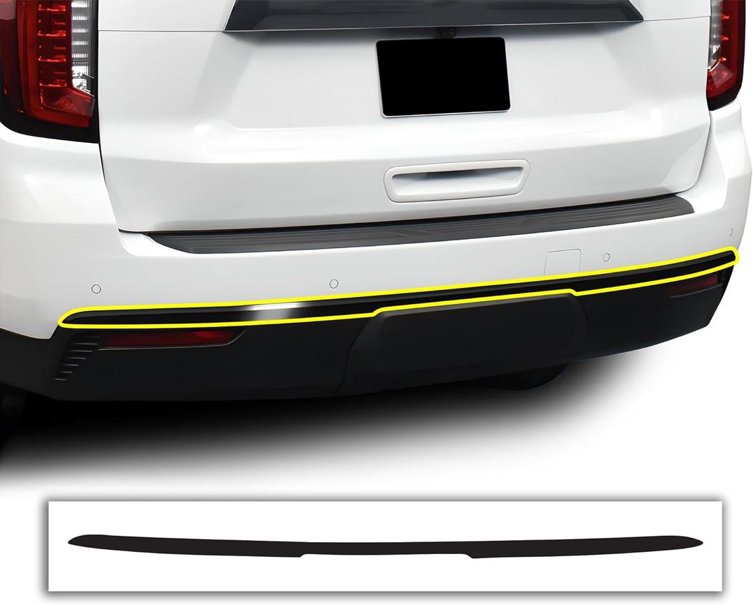BOGAR TECH DESIGNS for GMC Yukon 2021-2025 Rear Bumper Chrome Delete Overlay, Gloss Black