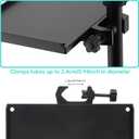 2pcs Microphone Stand 9.4"x6.8" 7.9"x5.5" Tray Adjustable Clamp-on Utility Shelf Rack Tray for Stage Music Stand Audio Mixer Karaoke Stage Live Streaming Recording Broadcasting