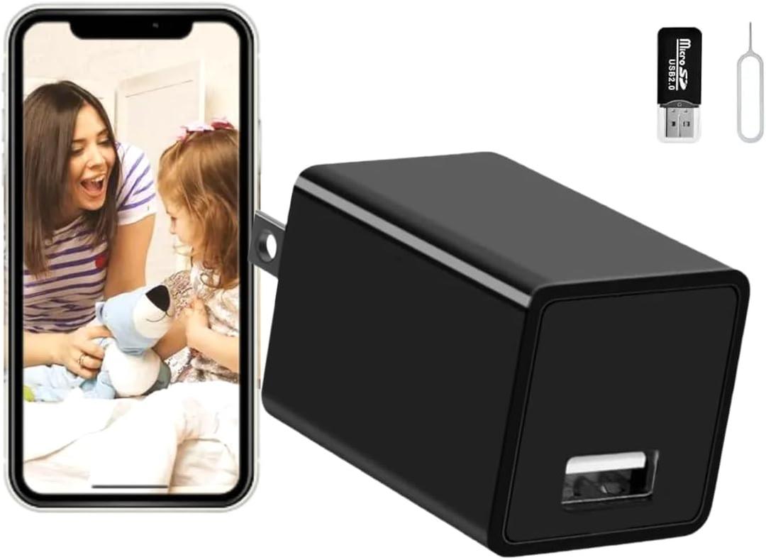Mini Spy Camera Hidden Detection in USB Charger - HD 1080P Wireless WiFi Nanny Cam, Indoor Home Security Camera with APP Remote Viewing, Motion Detection Alert for Baby/Pet Monitoring