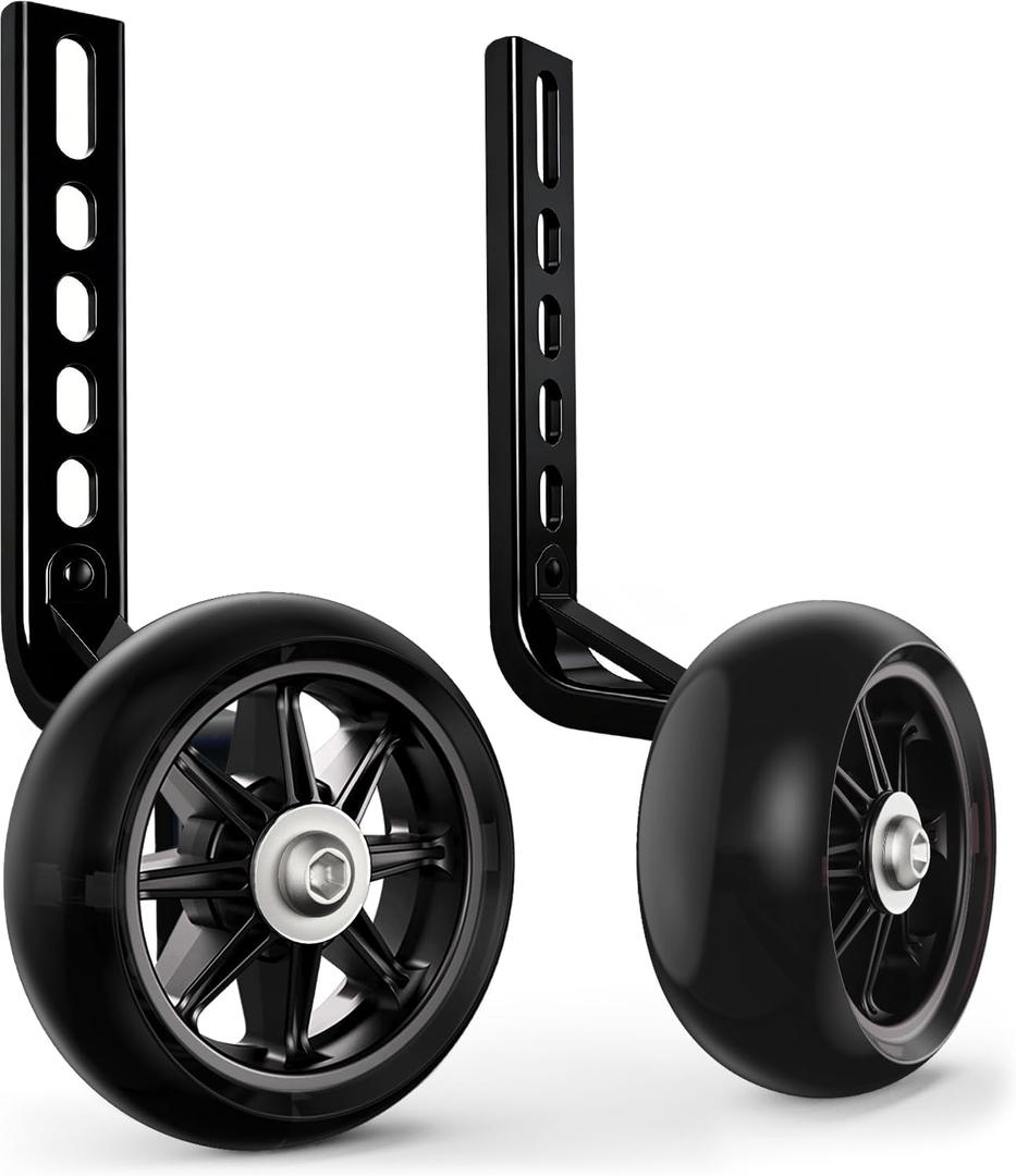 Bike Training Wheels for Kids Bike, High-Strength Arm, Upgraded Durability, Easy Install, Bicycle Training Wheels for 20 inch Bike 18 16 14 12 UniversalFor Single-Speed, Long Axle Only (Black)