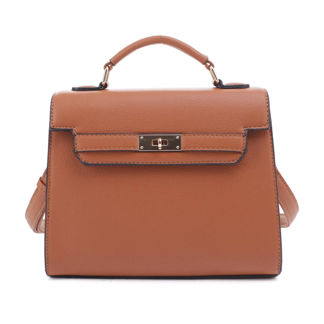 EVVE Women's Top Handle Satchel Bag Vegan Leather Crossbody Handbag with Top Handle and Strap(TN)