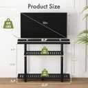 Bamboo TV Stand, Small TV Stands for up to 32 Inch, 3-Tier Entertainment Center TV Shelf with Storage, Sturdy Corner TV Stand for Bedroom, Black, 31.5 x 24.2 x 11.8 inches