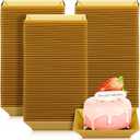 Zhehao 100 Pcs Plastic Dessert Appetizer Plates Disposable, 3.6 x 3.6 Inch Small Square Plastic Dessert Cake Snack Plate for Wedding Birthday Bridal Baby Shower All Occasion Party (Gold)