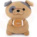 Achwishap French Bulldog Stuffed Animal,French Bulldog Plush with Rugby,14 Puppy Plush Toys,Cute Plushies Kawaii Plushie Soft Huggging Pillow,Cuddly Animal Pillow for Kids Adults Birthday Gifts