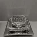 Mini Chandelier LED Crystal Ceiling Light 2 Layers Flush Mount Ceiling Light Modern Chandelier Lighting for Hallway Staircase Kitchen Bathroom (Cool White) Square Cool White