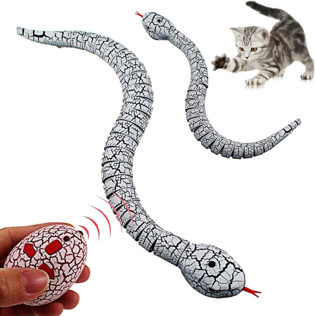 Tipmant RC Snake IR Remote Control Crawler Fake Realistic Animals Vehicle Scary Prank Toys Kids Halloween (White)