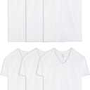 Fruit of The Loom Men's V-Neck Undershirts, Moisture Wicking & Tag Free, (X-Large Tall, Tall Man - White - 6 Pack)