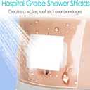 10"x12" Waterproof Shower Cover Incision Bandages for Large Wound with No Glue On The Center Adhesive Transparent Shower Protector Post Surgical Water Barrier Guard Pack of 7
