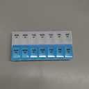 Amazon Basic Care (7-Day) AM/PM Pill Organizer, Vitamin Case, And Medicine Box, Large Compartments, 2 Times a Day, Blue and Clear Lids