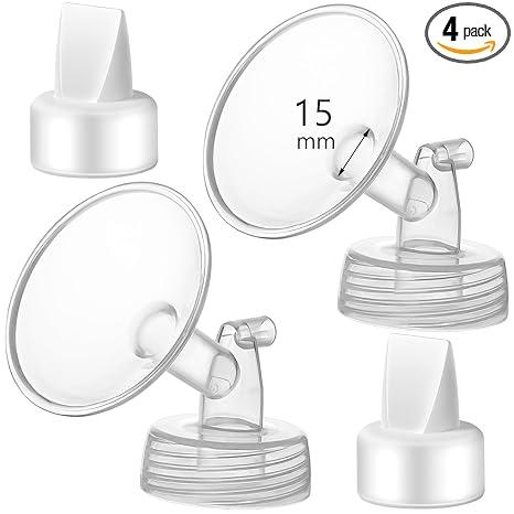 Momstouch 15mm Flange and Duckbill Valve Compatible with Spectra S1 S2 9 Plus Breastpump Replacement to Spectra Pump Parts, Not Original, Replace Accessories.