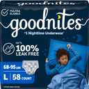 Goodnites Boys' Nighttime Bedwetting Underwear, Size Large (68-95 lbs), 58 Ct (2 Packs of 29)