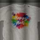 Happy Holi T Shirt for Women Men Kids Color India Hindu Gift T-shirt, Small
