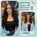 YESEGO Halloween Long Black Wig for Women 26 Inch Synthetic Lace Front Wig Middle Part Curly Wavy Wig Heat Resistant Fiber Natural Body Wave Wigs for Daily Party Use (Black) (1B)
