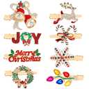 AUGSUN 8Pcs Christmas Rhinestone Hair Clips Barrettes Xmas Crystal Snowflake Wreath Reindeer Bell Hairpins Festival Costume Accessories for Girls Women Christmas Holiday Party Gifts