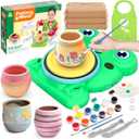 Pottery Wheel for Kids - Complete Pottery Painting Kit Arts and Crafts for Kids Ages 8-12 with 3 Pack Air Dry Clay Art Supplies Toys for Girls Boy Birthday Gift for 6 7 8 9 10 11 12+