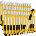 100 Pack Box Cutter Retractable Utility Knife 18mm Wide Blade Razor Knife Plastic Cardboard Cutter for Office Art, Craft and Home Use