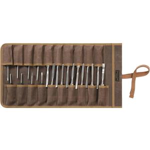 Tool Roll with 20 Slots, Heavy Duty 16oz Waxed Canvas Wrench Roll Up Organizer Bag with Straps, Multi-Purpose Tool Pouch for Metric, SAE (Grey)