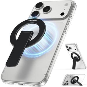 Magtame for MagSafe Phone Stand Grip, Magnetic Slim Removable Cell Phone Kickstand Holder, 360 Rotate & Adjustable for Hands-Free Viewing, Video Calls for iPhone 17/16/15/14/13 Galaxy Tablet, Black