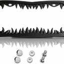 Heavy Duty 3D Goth Black Shark Tooth License Plate Frame with Screw Caps, Street Legal Universal Fit for Cars & Trucks, Premium Rust-Free Zinc Black Shark Tooth License Plate Frame for Men & Women