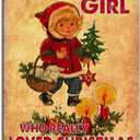 Vintage Tin Metal Signs Once Upon A Time There Was A Girl Who Really Loved Christmas, Christmas Sign, Santa Claus Sign, Merry Christmas, Christmas Decor Tin Signs 8X12inch-Tin Sign