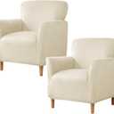Gollense Banquet Armchair Slipcover Luxury Velvet Chair Slipcovers with Arms Stretch Chair Covers for Living Room Soft Club Chair Cover Anti Slip Dog Pet Friendly Furniture Protector, 2PCS, Beige