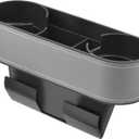 iokone Coin Side Pocket Console Side Pocket Leather Cover Car Cup Holder Auto Front Seat Organizer Cell Mobile Phone Holder (Slim-Gray)