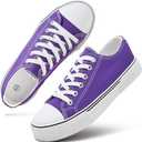 hash bubbie White Sneakers for Women Low Top Canvas Shoes Womens Canvas Sneakers Women's Fashion Sneakers Slip on Casual Tennis Shoes, 7.5