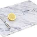 White Carrara Marble Cutting Board for Kitchen, 24 x 20 Inch Extra Large Marble Pastry Slab, Carrara White Stone Cutting Board for Dough Kneading, Baking, Rolling, Cheese