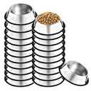 20 Pcs Stainless Steel Dog Bowl Pet Feeding Bowl with Rubber Base Non-Slip Pet Dishes Metal Dog Bowls Pet Food and Water Bowls for Small Medium Animals Kitten Rabbit (7 oz)