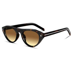 TYA Retro Oval Sunglasses for Women Men Trendy Narrow Shades Vintage Cat Eye UV400 Protection Sunnies