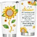 AREOK Sister Gift From Sisters, Birthday Gifts for Sisters - To My Big Little Sister Gifts, 20 OZ Stainless Steel Insulated Travel Coffee Tumbler Cup