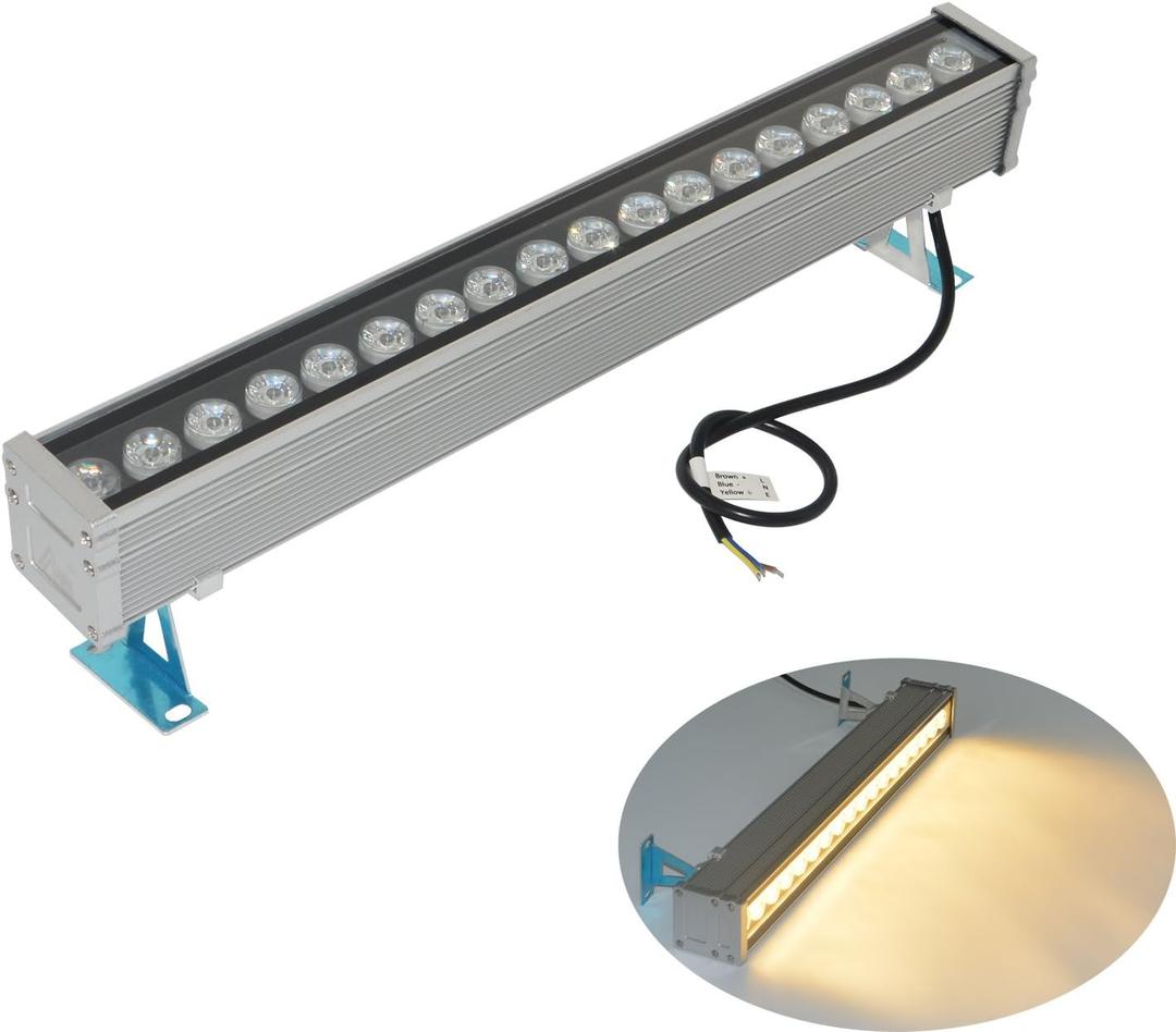 18W Wall Washer, 19.7in Linear Strip Light, Super Bright 1800Lm, 120V LED Light Bar 3000k Warm White, IP65 Waterproof for Landscape, Church, Ads, Yard, Garden