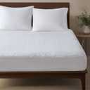 Sleep Philosophy Twin XL Mattress Pad, Cotton Mattress Protector Classic Cloud Quilted Bed Cover, All Natural Breathable Mattress Topper Fitted Pocket Fits Up to 16", Machine Washable, Twin XL White
