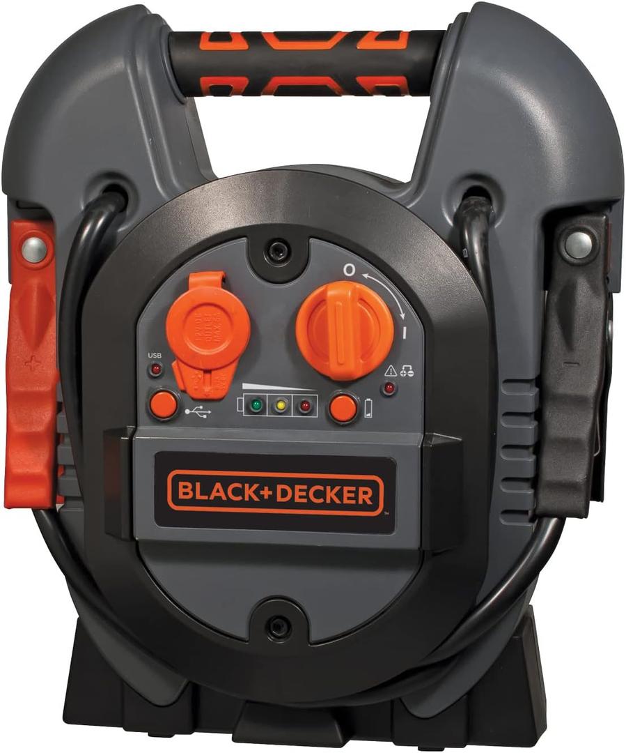 BLACK+DECKER J312B Power Station Jump Starter 700 Peak Amp Battery Booster, USB Port, Battery Clamps , 9.5"D x 5.1"W x 11"H