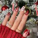 JMEOWIO Gel Nail Stickers Christmas Snowflake Holiday Semi Cured Gel Nail Strips Wraps UV/LED Nails Art Design Decoration Accessories