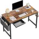 Beiyier Under Desk Sliding Drawer for Office Desk or Table, Pull-out Storage Organizer for Sit-Stand Workstation with High Crosspiece under Desktop (Black)