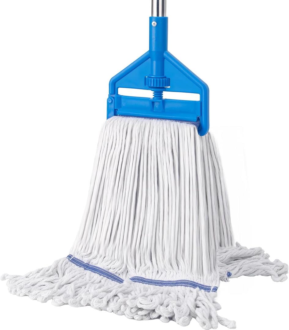 KeFanta Commercial Mop 60 inch Heavy Duty Industrial Wet Mops with Long Handle,Looped-End String Cotton Mop for Home, Kitchen,Garage,Office and Concrete/Tile Floor Cleaning KeFanta Commercial Mop 60 inch Heavy Duty Industrial Wet Mops with Long Handle,Looped-End String Cotton Mop for Home, Kitchen,Garage,Office and Concrete/Tile Floor Cleaning