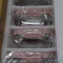 5-Pack Borosilicate Glass Containers with Tempered Lids, 35.2oz/4.4 Cup Airtight Meal Prep Set, Microwave/Freezer Safe (Pink)