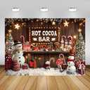 7x5ft Christmas Hot Cocoa Backdrop Candy Shop Snowman Photography Background Winter Christmas Party Photo Props for Baby Shower Birthday Family Party