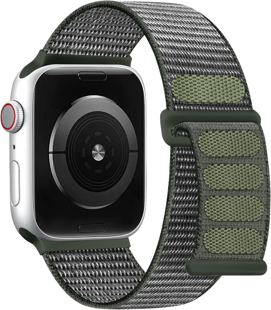 2 x DaQin Nylon Sport Loop Compatible with Apple Watch Band 40mm 38mm 41mm 42mm 44mm 45mm 46mm 49mm, Soft Breathable Braided Wristband for iWatch Band for Women Men Series 11 10 9 8 7 6 5 4 3 2 1 SE Ultra (SpaceGray)