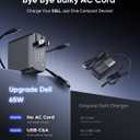 65W Dell Charger for Laptop, Dell Computer Charger USB-C for XPS, Inspiron, Latitude and Vostro Models, Power Cord 4.5 * 3.0 mm and 7.5 * 3.0 mm Compatible with Both 65W 45W (Foldable AC Plug)