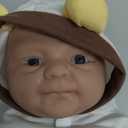 Vollence 14 inch Full Body Silicone Baby Dolls,Not Vinyl Dolls,Soft Realistic Real Silicone Baby Doll Bald, Lifelike Newborn Platinum Silicone Baby Doll - Girl