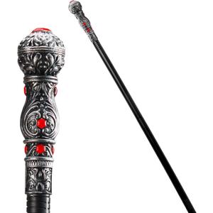 Spooktacular Creations Halloween Costume Walking Cane, Silver Elegant Vintage Staff Prop Stick for Halloween Pretend and Play Cane Costume Accessories, Vampire Dress Up Parties for Adults and Kids