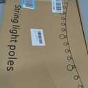 AILBTON 10Ft String Light Poles 4 Pack,Light Poles for Outside Lights,Outdoor with Fence Brackets Hanging Lights,Metal Stand Deck Patio Backyard