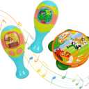 La Granja De Zenon Newborn Toys Bartolito Maracas for Kids with Electric Egg Shakers Maracas Lorito Pepe Rattles for 3+ Years Old Baby Musical Instrument for Party Games Baby Party Favors3PCS
