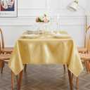 1 Pack Gold Satin Tablecloth, 58 x 102 Inches Rectangle Table Cover,Smooth Fabric Gold Satin Table Cloths,Luxury Silk Tablecloth for Party Wedding Dining Banquet, 2 pack